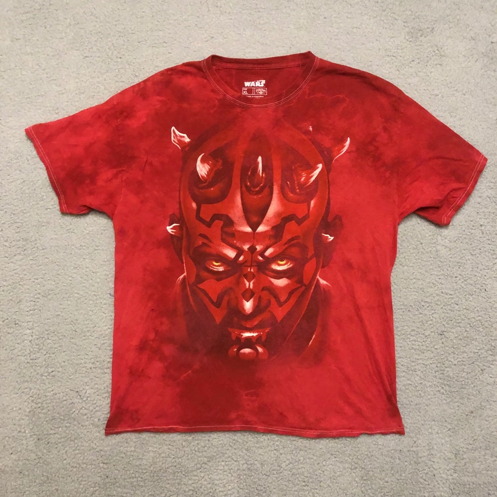 Star Wars Darth Maul Red Tie Dye Graphic T-Shirt Mens XL Fifth Sun Sith Lord Tee